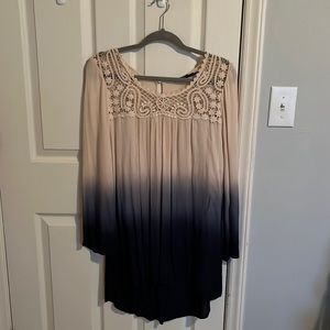 Long sleeve ombré dress